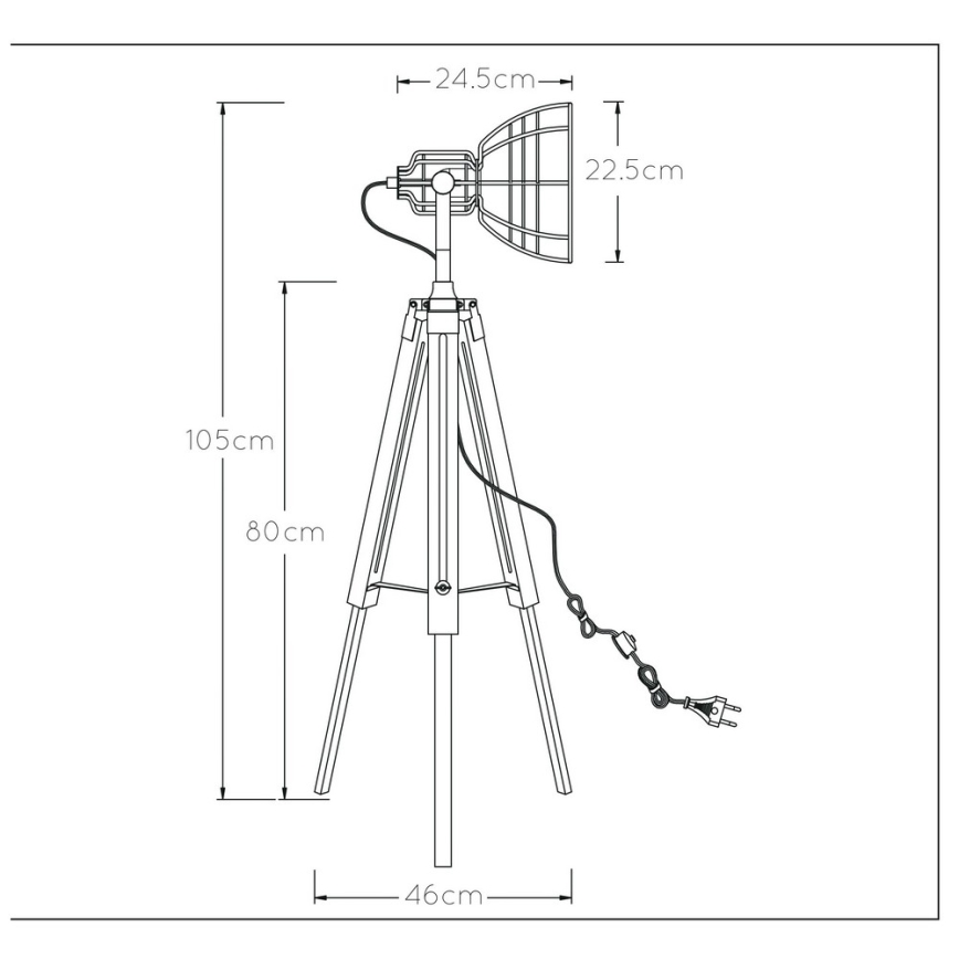 Lucide 45757/01/30 - Stojací lampa JOSHUA 1xE27/60W/230V