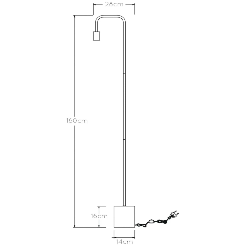 Lucide 45765/01/30 - Stojací lampa LORIN 1xE27/40W/230V černá