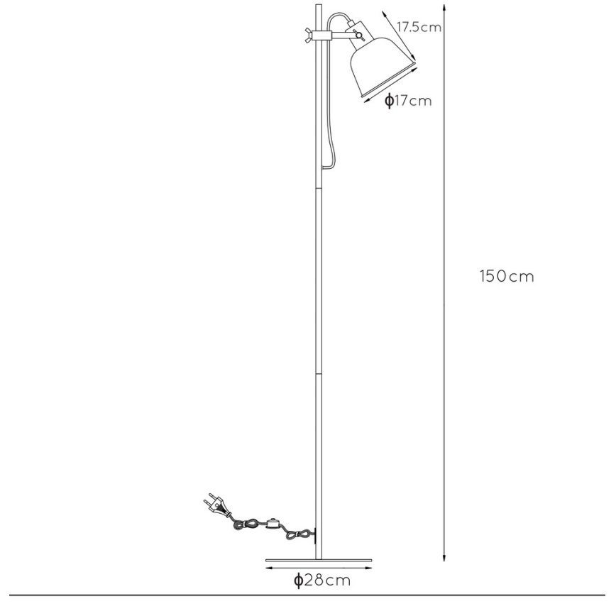 Lucide 45780/01/30 - Stojací lampa PIA 1xE27/40W/230V černá