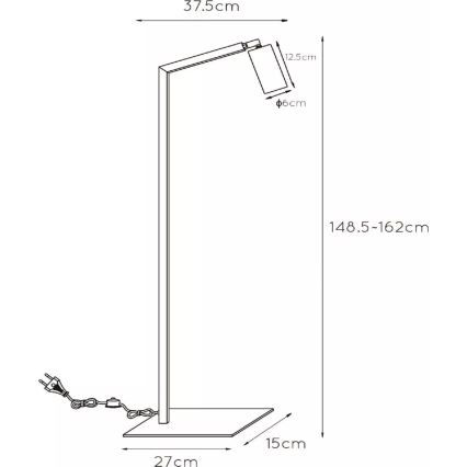 Lucide 45799/01/30 - Stojací lampa SYBIL 1xGU10/35W/230V černá/zlatá