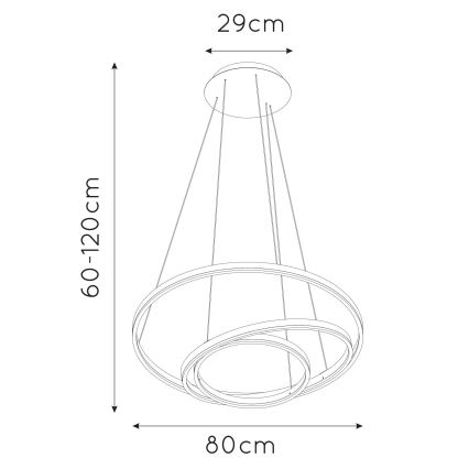 Lucide 46402/99/31 - LED Stmívatelný lustr na lanku TRINITI LED/136W/230V bílá