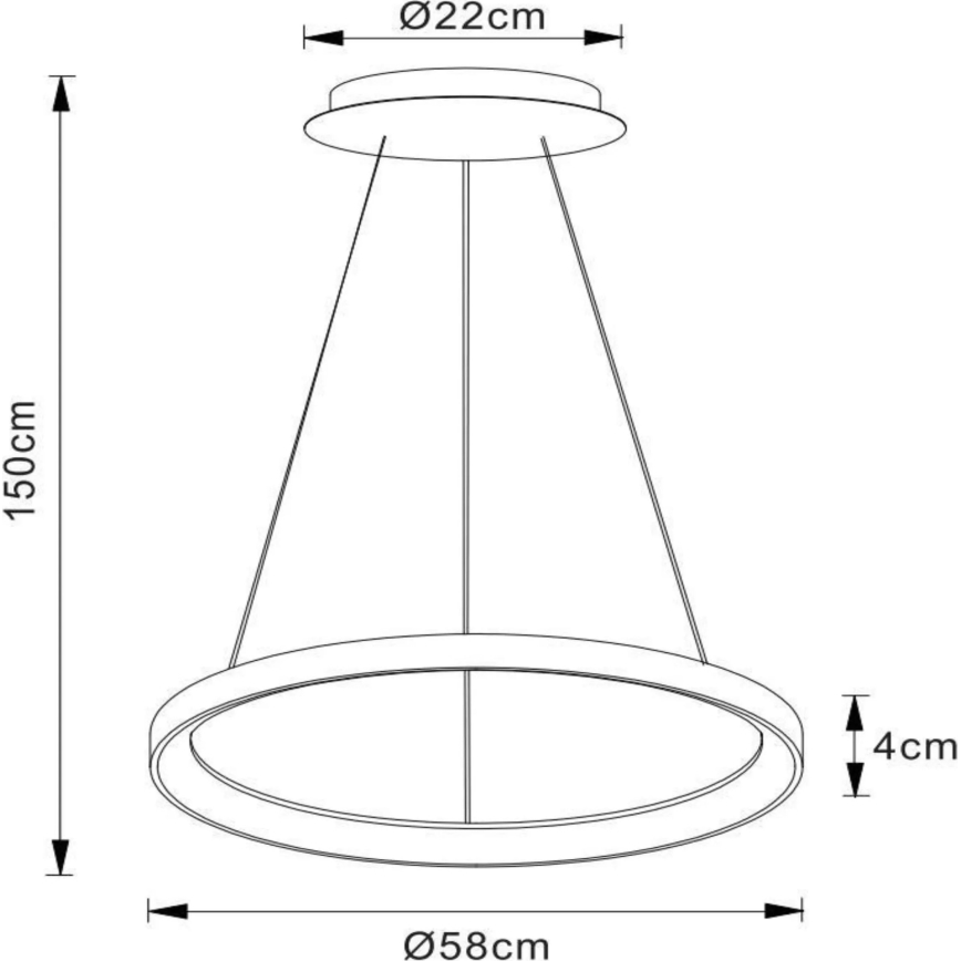 Lucide 46403/48/30 - LED Stmívatelný lustr na lanku VIDAL LED/48W/230V pr. 58 cm černá