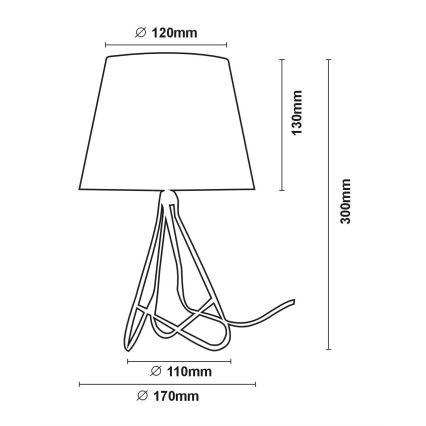 Lucide 47500/81/17 - Stolní lampa GITTA 1xE14/40W/230V bílá