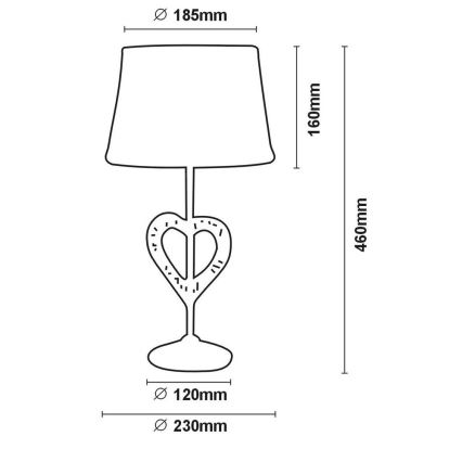 Lucide 47501/81/30 - Stolní lampa SHIRLY 1xE27/40W/230V