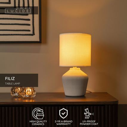 Lucide 47551/81/38 - Stolní lampa FILIZ 1xE14/40W/230V krémová
