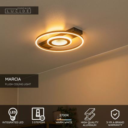 Lucide 53100/30/30 - LED Stmívatelné stropní svítidlo MARCIA LED/32W/230V 2700K 40x42 cm