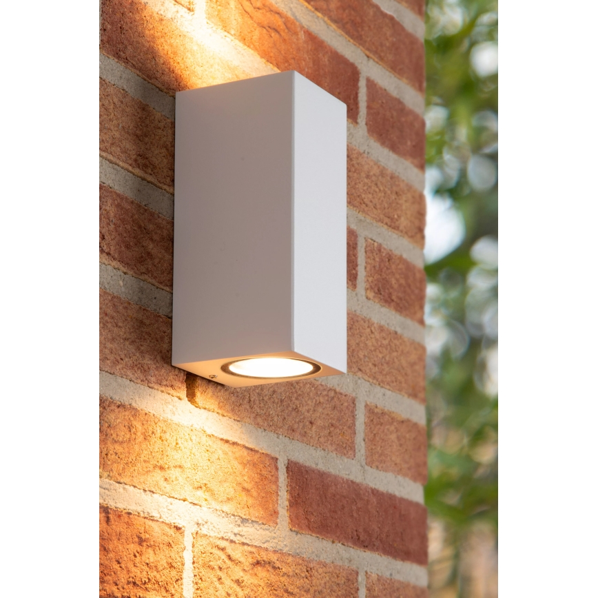 Lucide 69800/02/31 - Venkovní nástěnné svítidlo ZARO 2xGU10/35W/230V IP44 bílá
