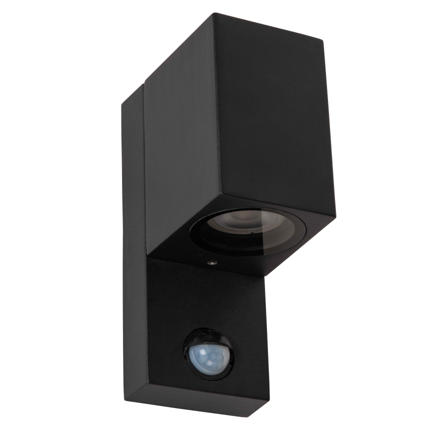 Lucide 69802/01/30 - Venkovní svítidlo se senzorem ZARO 1xGU10/7W/230V IP65 černá