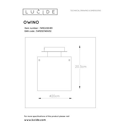 Lucide 74102/20/65 - LED Stmívatelné stropní svítidlo OWINO 1xGU10/5W/230V