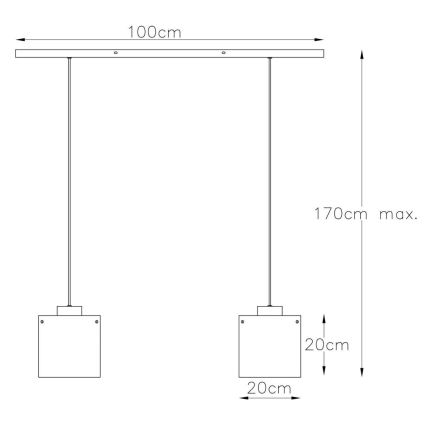 Lucide 74402/02/65 - LED Stmívatelný lustr na lanku OWINO 2xGU10/5W/230V