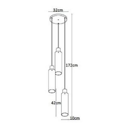 Lucide 74404/13/65 - Lustr na lanku ORLANDO 3xE27/40W/230V