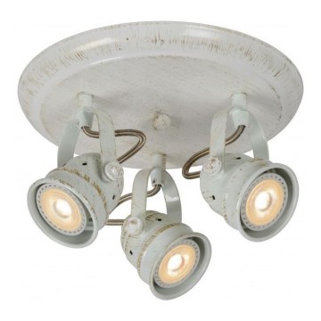 Lucide 77974/15/21 - LED Bodové svítidlo CIGAL 3xGU10/5W/230V antická bílá