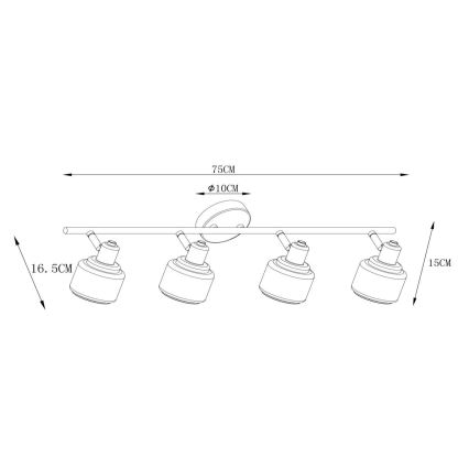 Lucide 77979/04/30 - Bodové svítidlo BJORN 4xE14/40W/230V černá