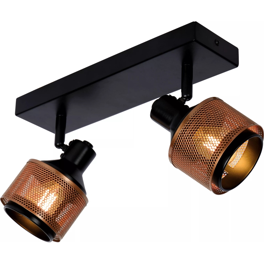 Lucide 77980/02/30 - Bodové svítidlo RAFA 2xE14/40W/230V černá/bronz