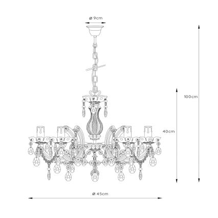 Lucide 78351/05/60 - Lustr na řetězu ARABESQUE 5xE14/40W/230V čirý