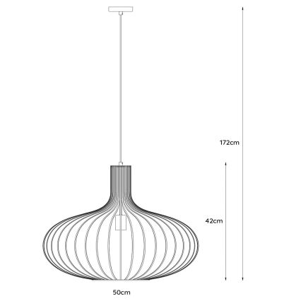Lucide 78374/50/30 - Závěsné svítidlo MANUELA 1xE27/60W/230V černé 50 cm