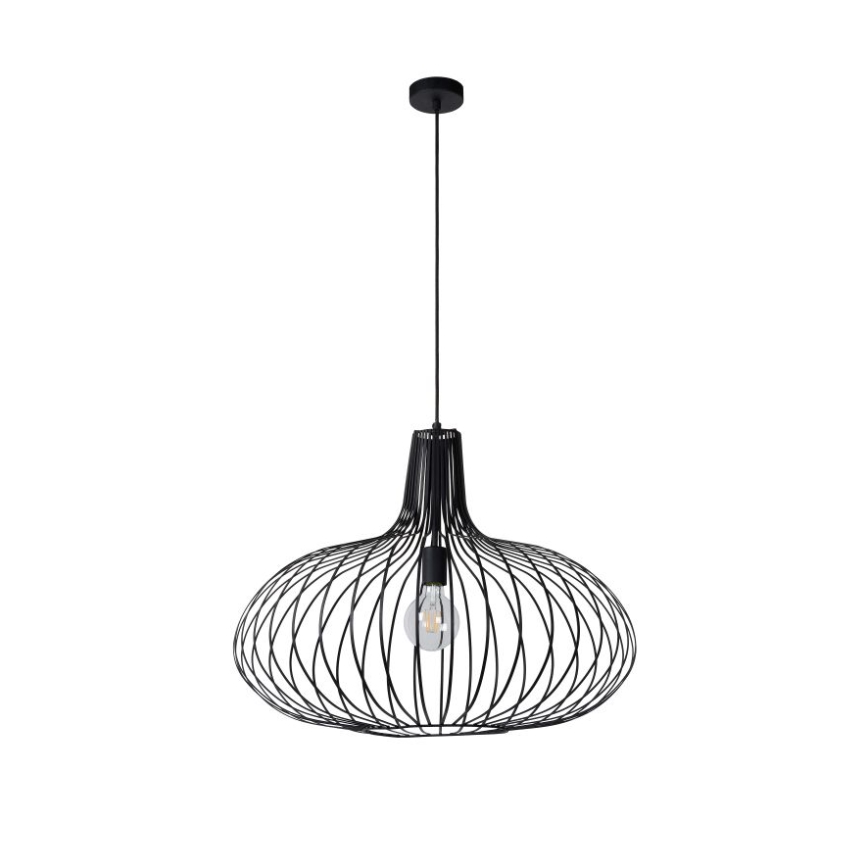 Lucide 78374/65/30 - Závěsné svítidlo MANUELA 1xE27/60W/230V černé 65 cm