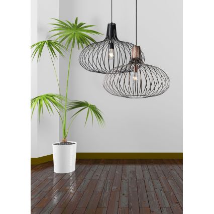 Lucide 78374/65/30 - Závěsné svítidlo MANUELA 1xE27/60W/230V černé 65 cm