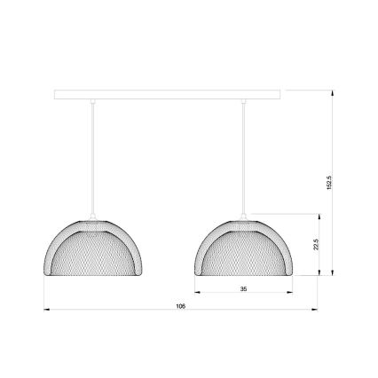 Lucide 78387/02/30 - Lustr na lanku MESH 2xE27/60W/230V