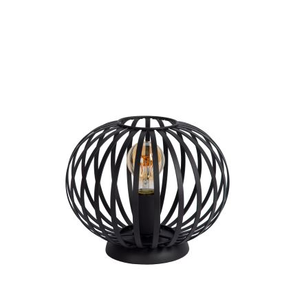 Lucide 78574/25/30 - Stolní lampa MANUELA 1xE27/40W/230V pr. 25,5 cm černá