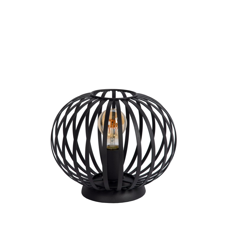 Lucide 78574/25/30 - Stolní lampa MANUELA 1xE27/40W/230V pr. 25,5 cm černá