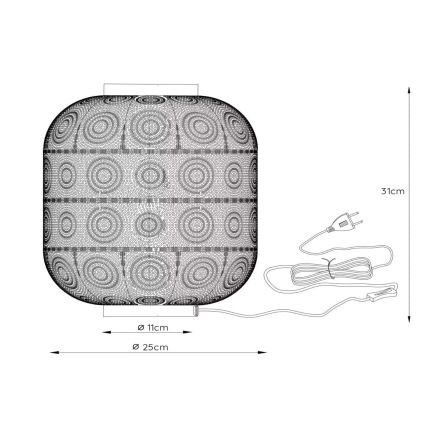 Lucide 78584/25/30 - Stolní lampa TAHAR 1xE27/60W/230V 25 cm