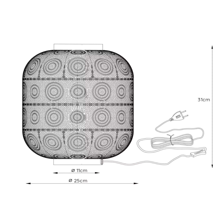 Lucide 78584/25/30 - Stolní lampa TAHAR 1xE27/60W/230V 25 cm