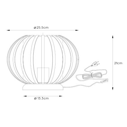 Lucide 78593/25/66 - Stolní lampa MERLINA 1xE27/40W/230V pr. 25,5 cm růžová