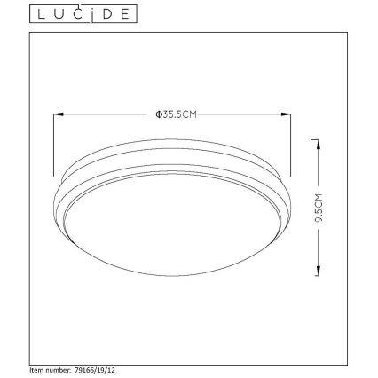 Lucide 79166/19/12 - LED Stmívatelné koupelnové stropní svítidlo CASPER LED/19W/230V IP44
