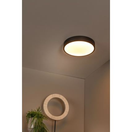 Lucide 79185/30/30 - LED Stmívatelné stropní svítidlo UNAR LED/18W/230V pr. 30 cm černá