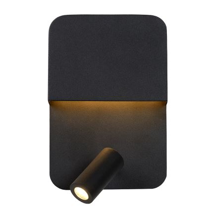 Lucide 79200/08/30 - LED Nástěnné svítidlo BOXER LED/5W/230V + LED/5W USB černá