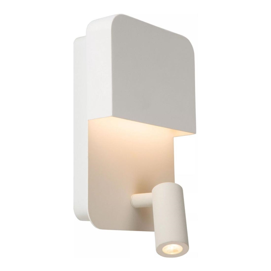 Lucide 79200/08/31 - LED Nástěnné svítidlo BOXER LED/5W/230V + LED/5W USB bílá