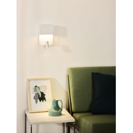 Lucide 79200/08/31 - LED Nástěnné svítidlo BOXER LED/5W/230V + LED/5W USB bílá