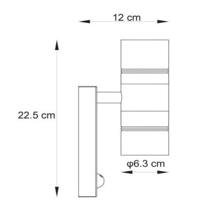 Lucide 14866/10/12 - LED Venkovní svítidlo se senzorem ARNE-LED 2xGU10/5W/230V IP44