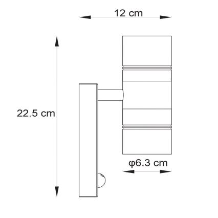 Lucide 14866/10/30 - LED Venkovní svítidlo se senzorem ARNE-LED 2xGU10/5W/230V IP44