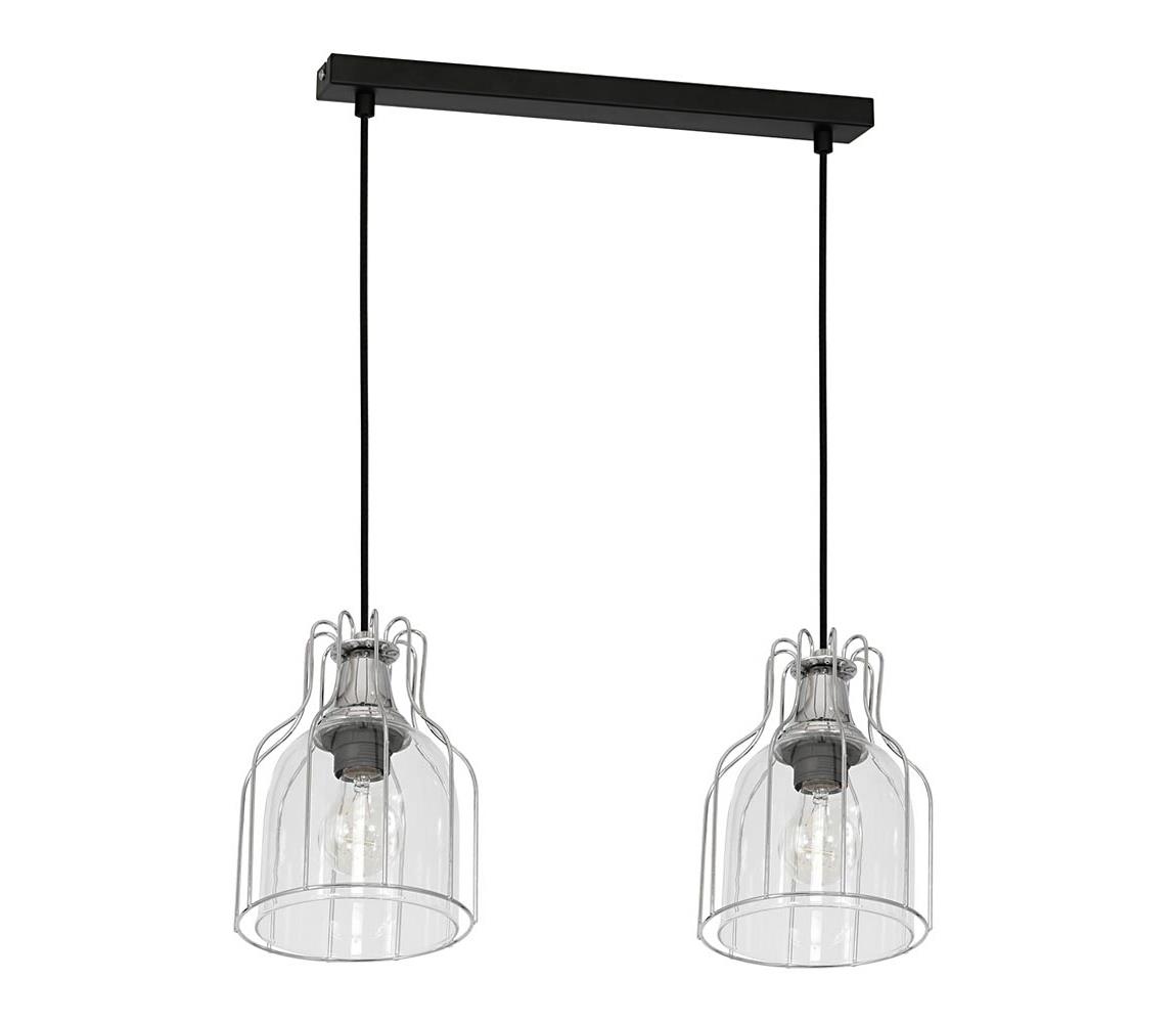 Luminex Lustr ARIA 2xE27/60W/230V černá LU7888