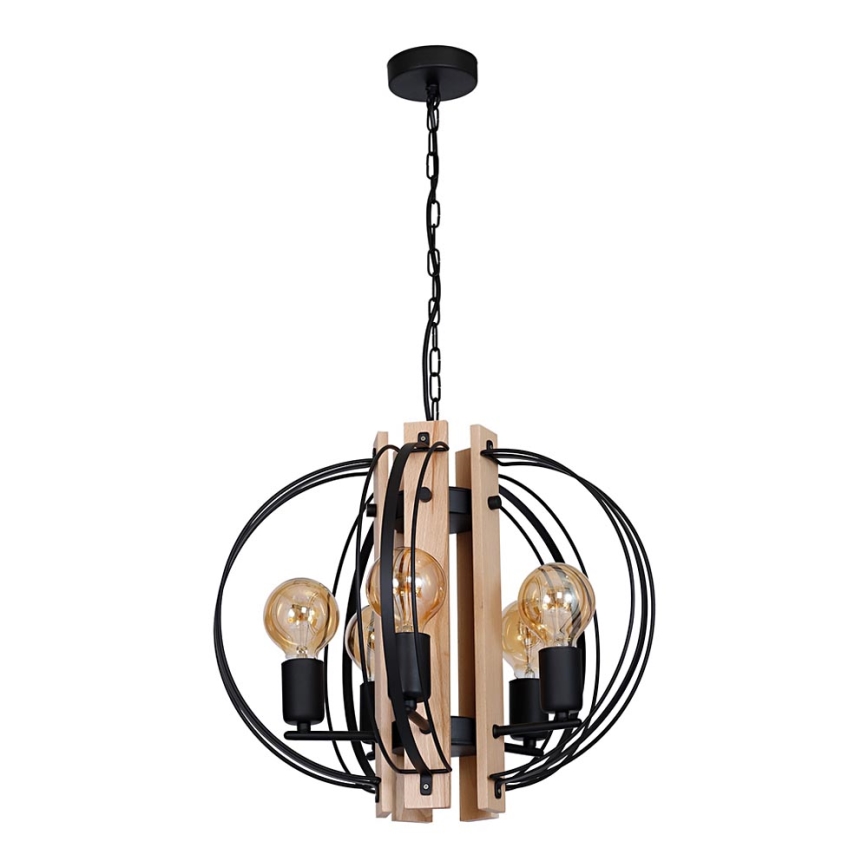 Lustr DALVIN 5xE27/60W/230V buk/černá