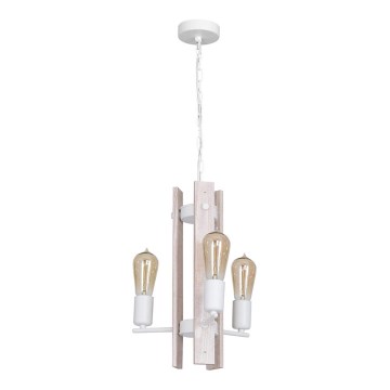 Lustr GERA 3xE27/60W/230V buk/bílá