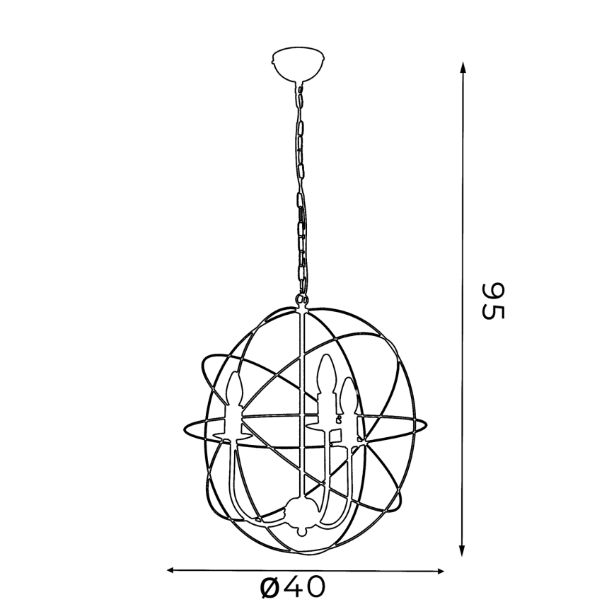 Lustr GLOBE 3 3xE14/60W černá