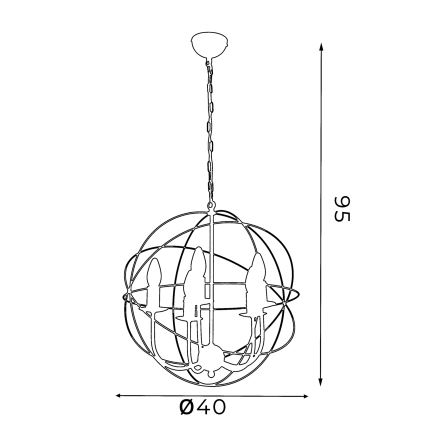 Lustr GLOBE 5 5xE14/60W černá