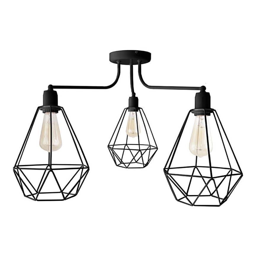 Lustr KARO 3xE27/15W/230V černá