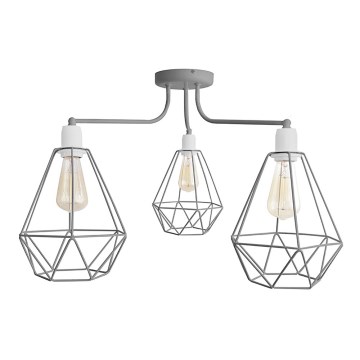 Lustr KARO 3xE27/15W/230V šedá