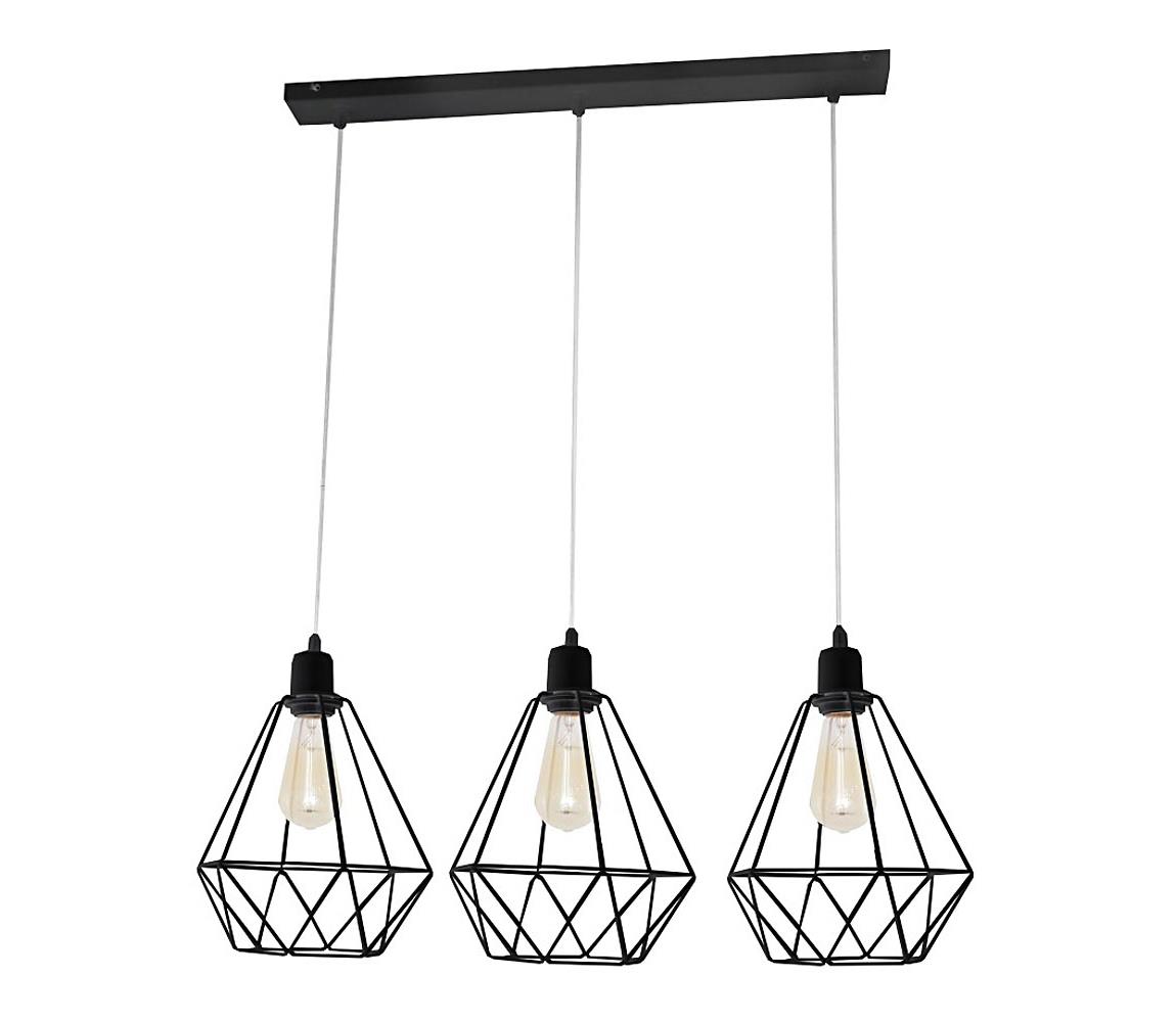 Helam Lustr KARO 3xE27/60W/230V černá HE0424