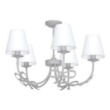 Lustr KOKARDKA 5xE14/60W/230V šedá