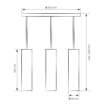 Lustr LATI 3xGU10/8W/230V černá