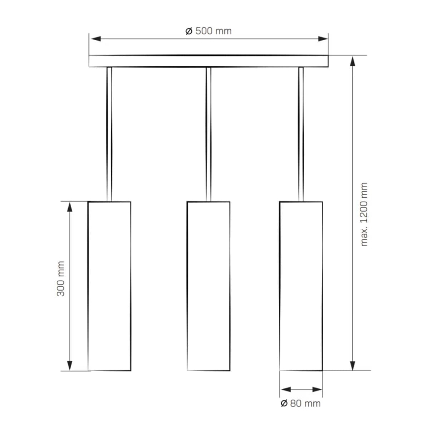 Lustr LATI 3xGU10/8W/230V černá