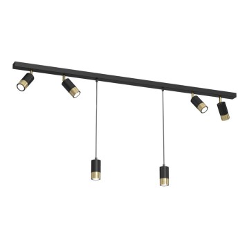 Lustr LINK 6xGU10/8W/230V 150 cm černá/mosaz