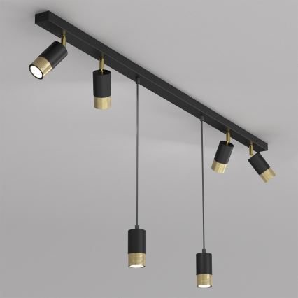 Lustr LINK 6xGU10/8W/230V 150 cm černá/mosaz