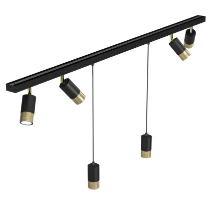 Lustr LINK 6xGU10/8W/230V 150 cm černá/mosaz
