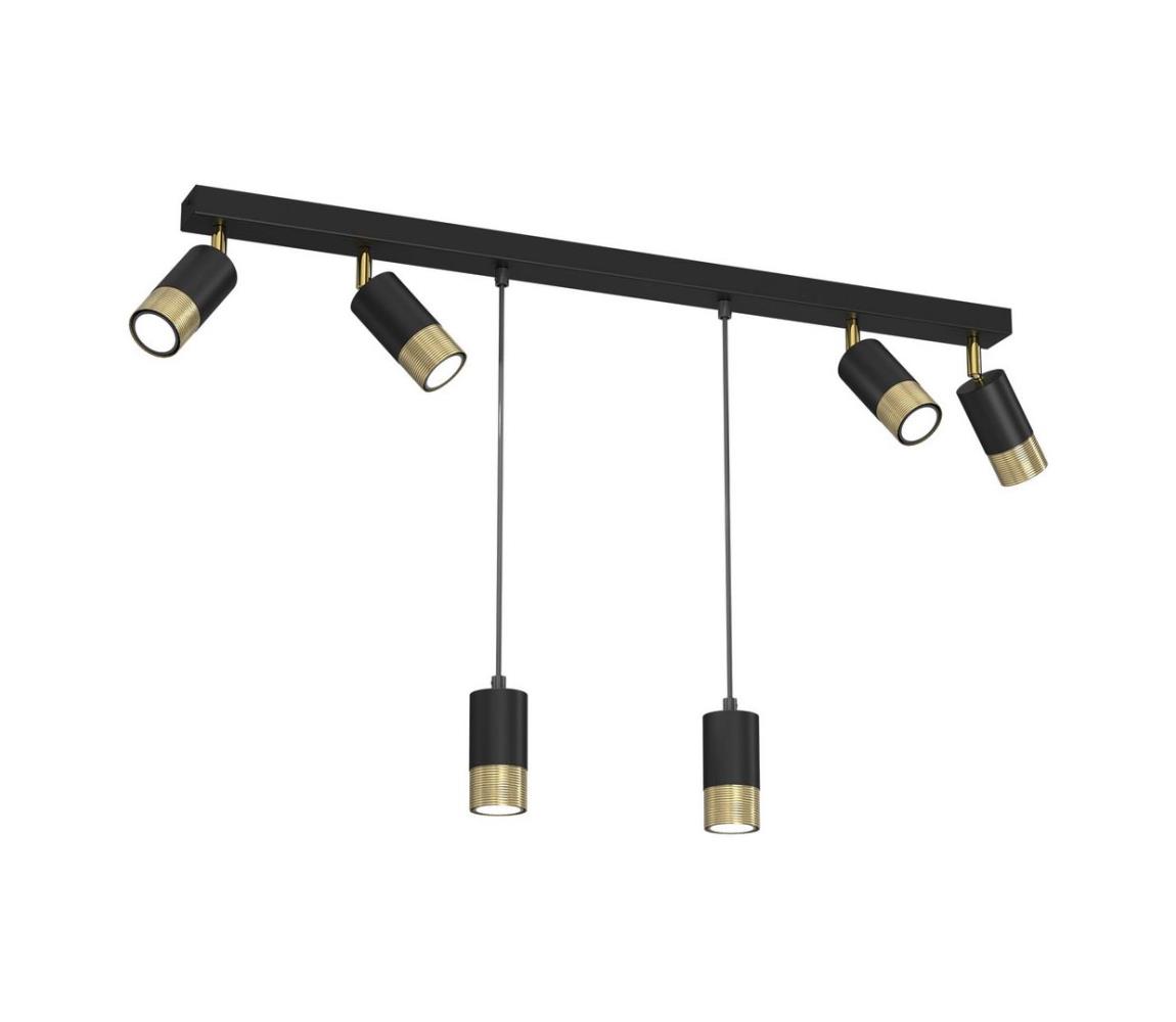 Luminex Lustr LINK 6xGU10/8W/230V 90 cm černá/mosaz LU3885